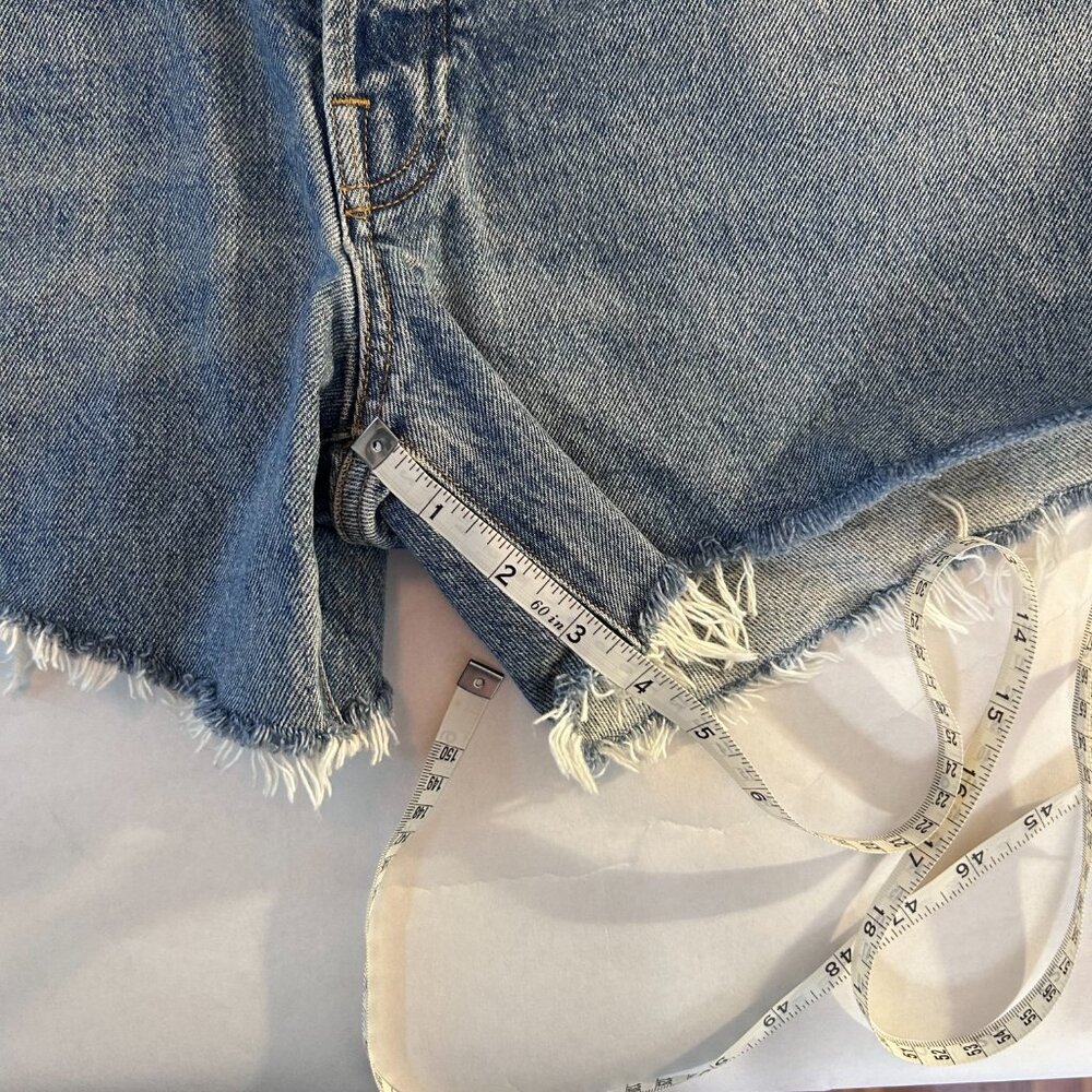 AGOLDE Women's 30 Parker Long distressed denim shorts with a raw hem - Picture 7 of 7